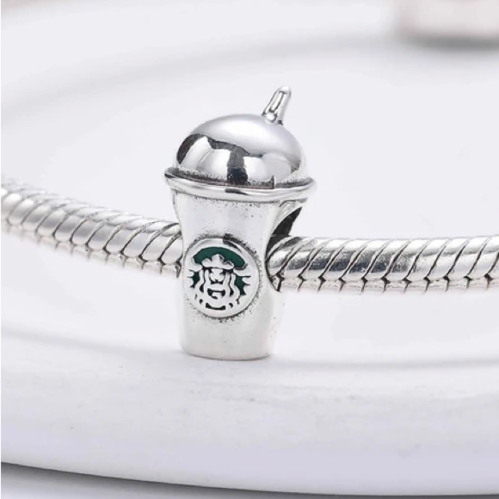 .925 Sterling Silver Starbucks coffee cup charm